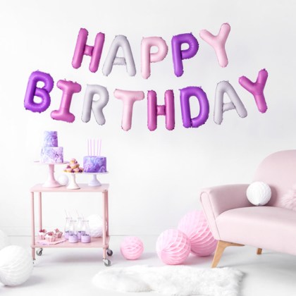 Αλυσίδα μπαλόνια happy birthday  340 x 35 cm 
